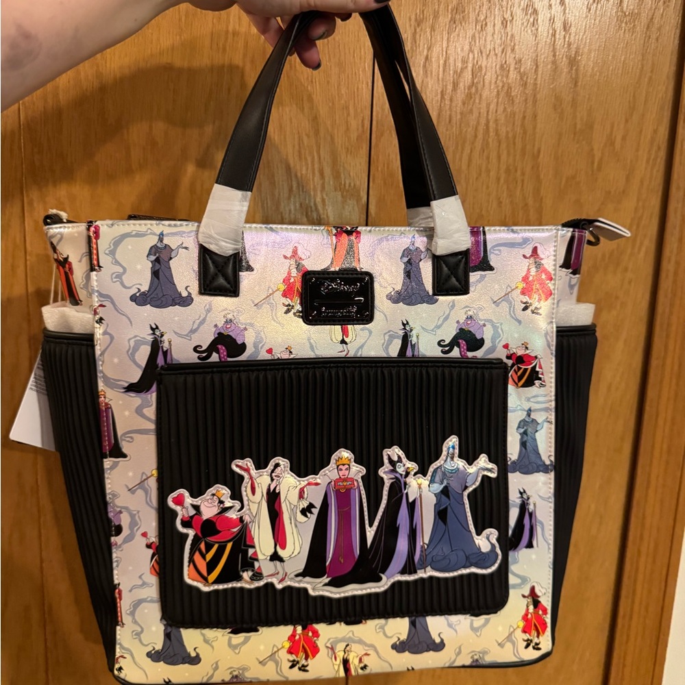 Disney Black Tote Bag / Backpack with Villain Design NWT